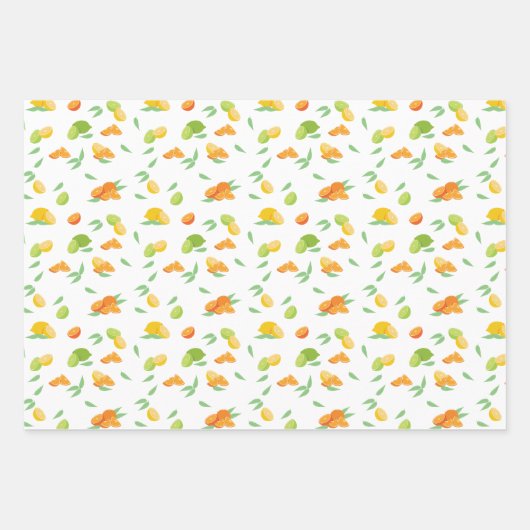 Zitrusfrüchte Geschenkpapier Set (Vorderseite 2)