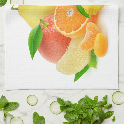 Zitrusfrüchte Geschirrtuch (Gefaltet)