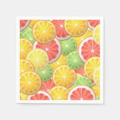 Zitrusfrüchte: Grapefruit, Zitrone, Limon, orange Serviette (Vorderseite)