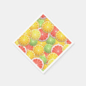 Zitrusfrüchte: Grapefruit, Zitrone, Limon, orange Serviette (Ecke)