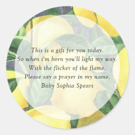 Zitrusfrüchte - Gütesiegel für Gebetskandle Runder Aufkleber