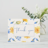 Zitrusfrüchte-Hauptpresse, blaues Brautparty Dankeskarte (Stehend Vorderseite)