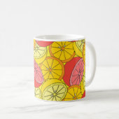 Zitrusfrüchte Helles, nahtloses Muster Kaffeetasse (VorderseiteRechts)