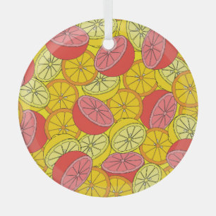 Zitrusfrüchte Helles, nahtloses Muster Ornament Aus Glas