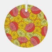 Zitrusfrüchte Helles, nahtloses Muster Ornament Aus Glas (Rückseite)