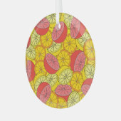 Zitrusfrüchte Helles, nahtloses Muster Ornament Aus Glas (Vorderseite links)