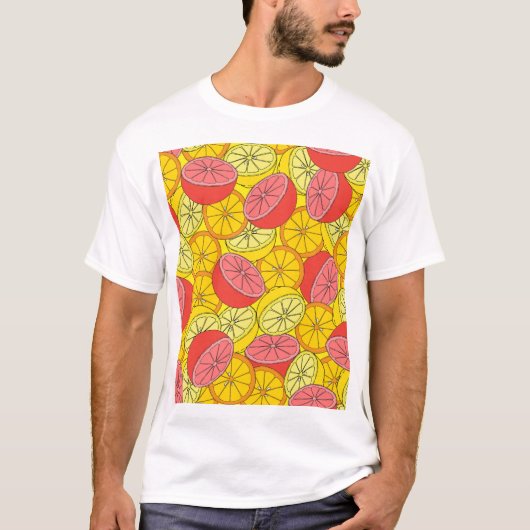 Zitrusfrüchte Helles, nahtloses Muster T-Shirt (Vorderseite)