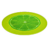 Zitrusfrüchte, Hellgrüne Scheibe von Limonen Schneidebrett (Ecke)