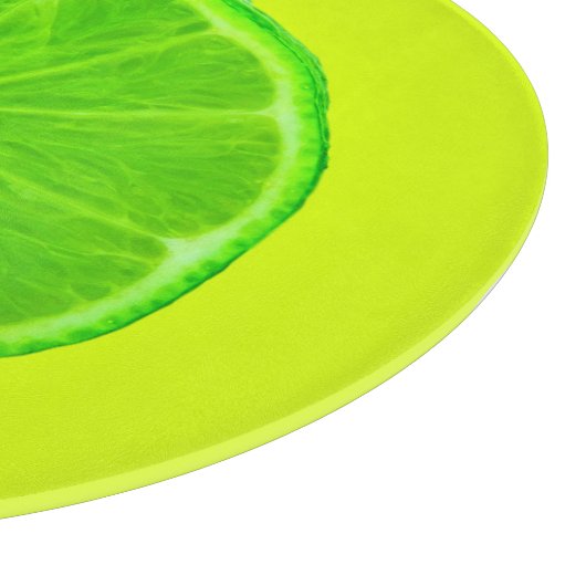 Zitrusfrüchte, Hellgrüne Scheibe von Limonen Schneidebrett (Ecke)