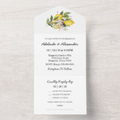 Zitrusfrüchte-Hochzeit im Mittelmeerraum All In One Einladung (Innen Boden)