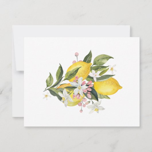 Zitrusfrüchte-Hochzeit im Mittelmeerraum RSVP Karte (Rückseite)