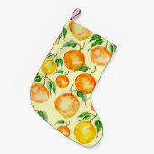 Zitrusfrüchte in Aquarellfarbe, tropisches Muster. Kleiner Weihnachtsstrumpf (Vorderansicht (hängend))