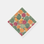 Zitrusfrüchte in gedämpften Tönen Serviette (Ecke)