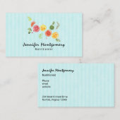 Zitrusfrüchte in Wasserfarbe auf Streifenmuster Visitenkarte (Vorne/Hinten)