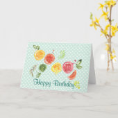 Zitrusfrüchte in Wasserfarbe Karte (Gelbe Blume)