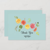 Zitrusfrüchte in Watercolor Vielen Dank Dankeskarte (Vorne/Hinten)