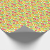 Zitrusfrüchte: lebendiger, dreistöckiger Aquarellt Geschenkpapier (Ecke)