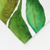 Zitrusfrüchte, lebendiges Aquarellmuster. Fleecedecke (Ecke)