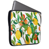 Zitrusfrüchte, lebendiges Aquarellmuster. Laptopschutzhülle (Vorne Rechts)