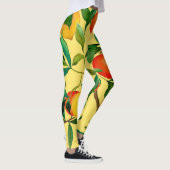 Zitrusfrüchte, lebendiges Aquarellmuster. Leggings (Rechts)