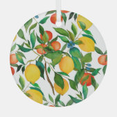 Zitrusfrüchte, lebendiges Aquarellmuster. Ornament Aus Glas (Vorderseite)