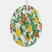 Zitrusfrüchte, lebendiges Aquarellmuster. Ornament Aus Glas (Vorderseite Rechts)