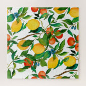 Zitrusfrüchte, lebendiges Aquarellmuster. Puzzle (Horizontal)
