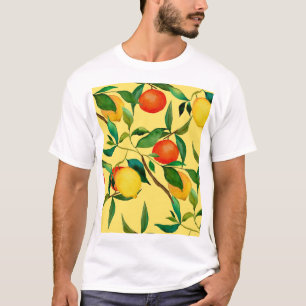 Zitrusfrüchte, lebendiges Aquarellmuster. T-Shirt