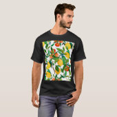 Zitrusfrüchte, lebendiges Aquarellmuster. T-Shirt (Vorne ganz)