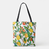 Zitrusfrüchte, lebendiges Aquarellmuster. Tasche (Rückseite)