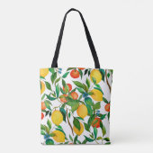Zitrusfrüchte, lebendiges Aquarellmuster. Tasche (Rückseite)