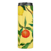 Zitrusfrüchte, lebendiges Aquarellmuster. Thermosbecher (Rückseite)
