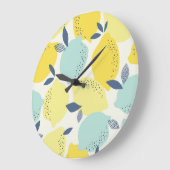 Zitrusfrüchte, lebendiges, nahtloses Muster. Große Wanduhr (Winkel)