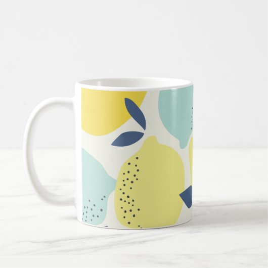 Zitrusfrüchte, lebendiges, nahtloses Muster. Kaffeetasse (Links)