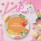 Zitrusfrüchte-Liebe im ersten Spritz-Brautparty Pappteller (Party)