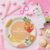 Zitrusfrüchte-Liebe im ersten Spritz-Brautparty Pappteller (Party)