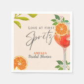 Zitrusfrüchte-Liebe im ersten Spritz-Brautparty Serviette (Vorderseite)