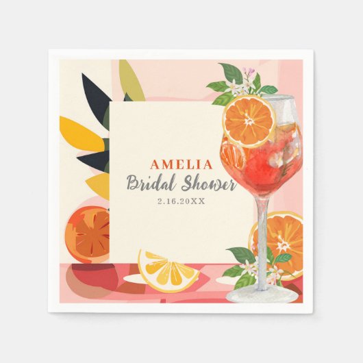 Zitrusfrüchte-Liebe im ersten Spritz-Brautparty Serviette (Vorderseite)
