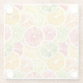 Zitrusfrüchte Limette Zitrone Orange Grapefruit Glasuntersetzer (Rückseite)