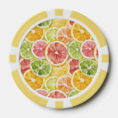 Zitrusfrüchte Limette Zitrone Orange Grapefruit Pokerchips (Vorderseite)