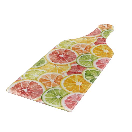 Zitrusfrüchte Limette Zitrone Orange Grapefruit Schneidebrett (Ecke)