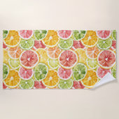 Zitrusfrüchte Limette Zitrone Orange Grapefruit Strandtuch (Vorderseite)