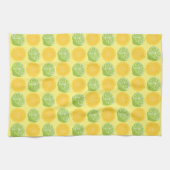 Zitrusfrüchte Limonen und Zitronen Muster gelb Geschirrtuch (Horizontal)