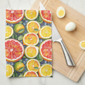 Zitrusfrüchte, Limonen und Zitronenfrüchte Geschirrtuch (Viertel Falte)