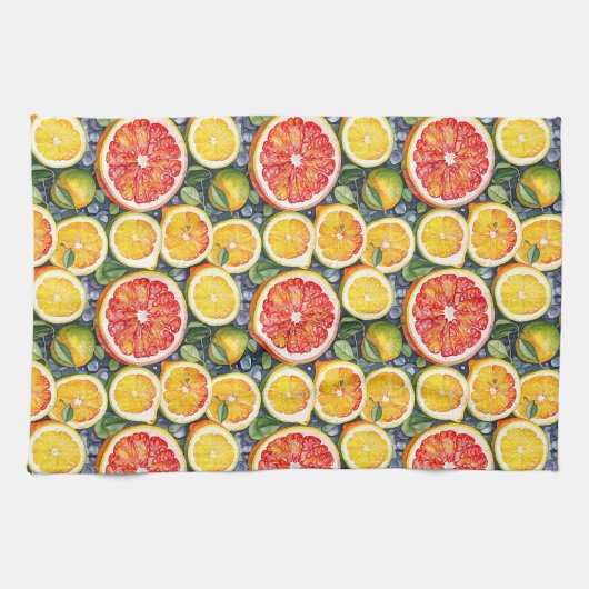Zitrusfrüchte, Limonen und Zitronenfrüchte Geschirrtuch (Horizontal)