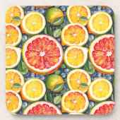 Zitrusfrüchte, Limonen und Zitronenfrüchte Getränkeuntersetzer (Vorderseite)