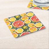 Zitrusfrüchte, Limonen und Zitronenfrüchte Rechteckiger Pappuntersetzer (angewinkelt)