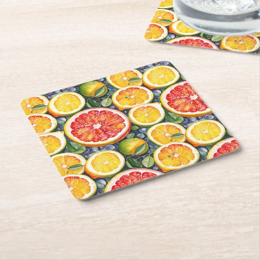 Zitrusfrüchte, Limonen und Zitronenfrüchte Rechteckiger Pappuntersetzer (angewinkelt)