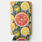 Zitrusfrüchte, Limonen und Zitronenfrüchte Selters Dosenkühler (Rückseite)