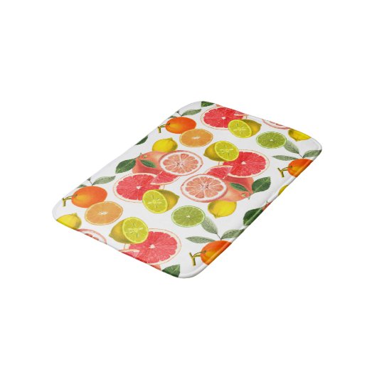 Zitrusfrüchte mit Blätter Badematte (Schrägansicht)